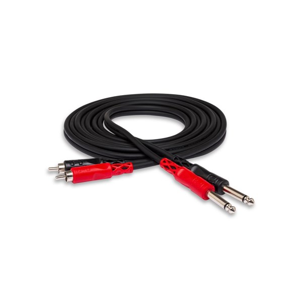 Hosa CPR-203 Stereo Interconnect Cable Dual 1/4 inch TS Male to Dual RCA Male 9.9 ft.