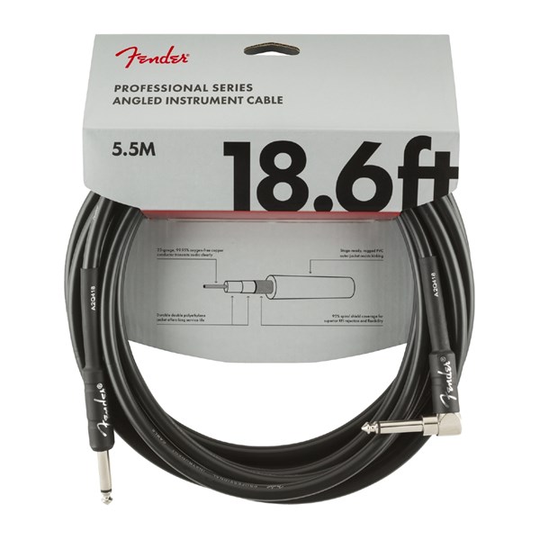 Fender Professional 18.6' Angled Instrument Cable - Black (990820019)