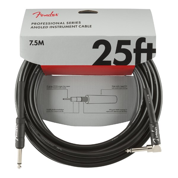 Fender Professional 25' Angled Instrument Cable - Black (990820060)