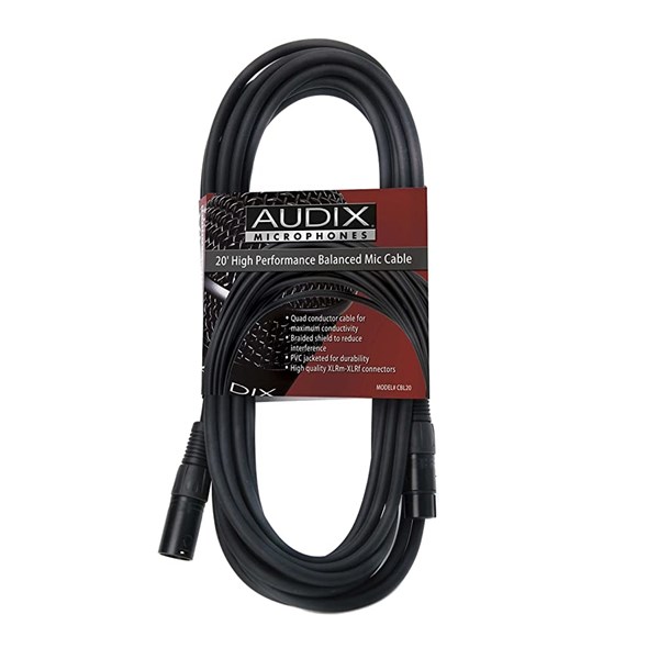 Audix CBL20 20 ft. Premium XLR-XLR balanced Mic Cable