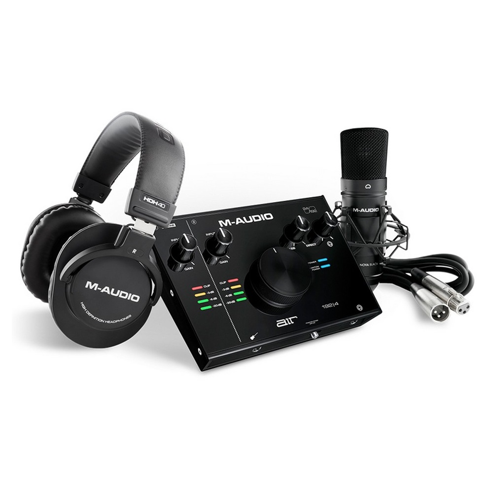 M-Audio AIR 192|4 Vocal Studio Pro Complete Recording Bundle  - USB Audio Interface, Microphone, Shock Mount, Cable, Headphones and Software Suite