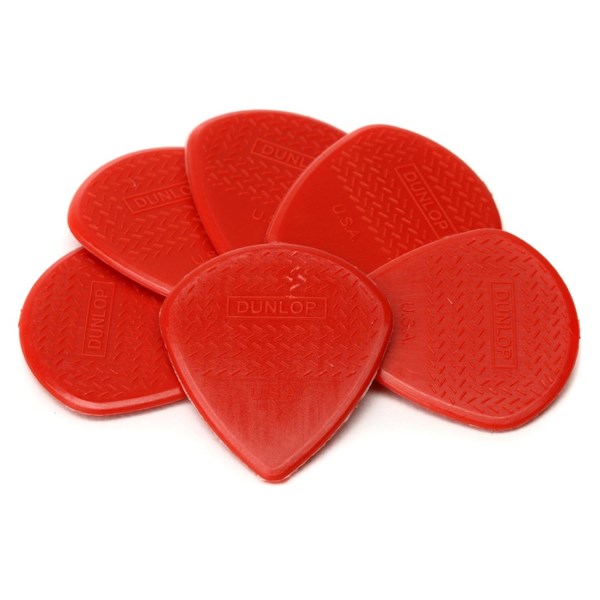 Dunlop 471P3N Nylon Max-Grip Jazz III Guitar Picks Red 6-pack