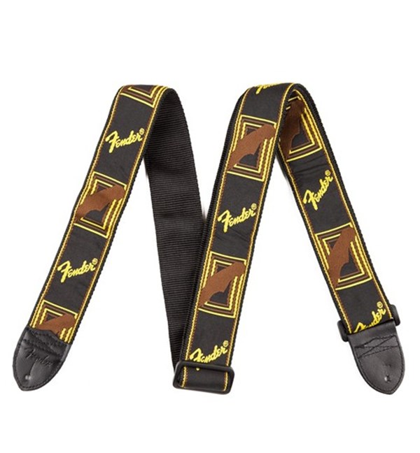 Fender 2 inch Monogrammed Strap Black/Yellow/Brown (990681000)