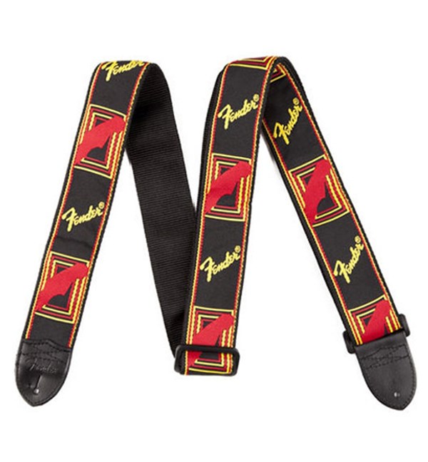 Fender 2 inch Monogrammed Strap Black/Yellow/Red (990681500)