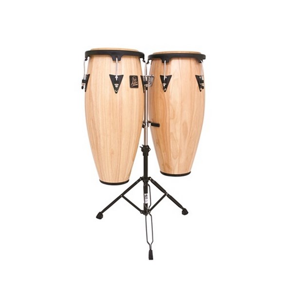 Latin Percussion (LP) - 10/11 inch Aspire Series Wood Quinto/Conga Set with Stand - Natural (LPA646-AW)