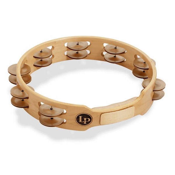 Latin Percussion (LP) Accent 10 inch Double Row Wood Tambourine with Aluminum Jingles (LP382-A)