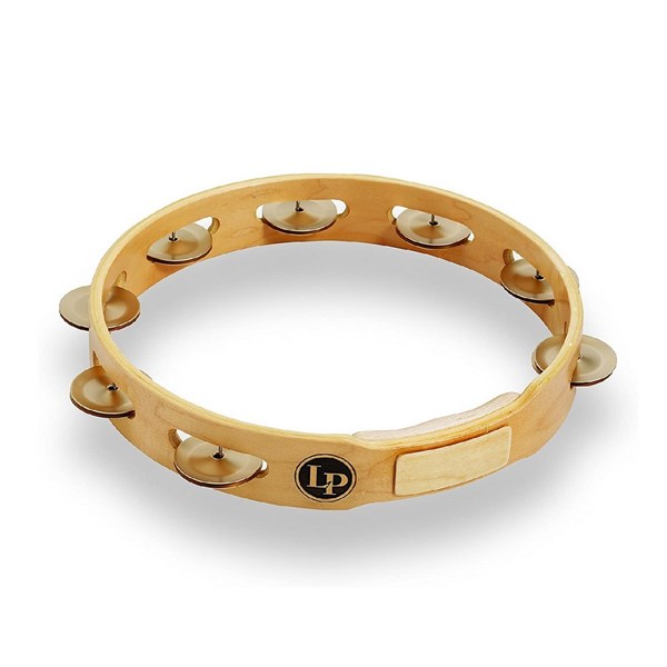 Latin Percussion (LP) Accent 10 inch Single Row Wood Tambourine with Aluminum Jingles (LP381-A)