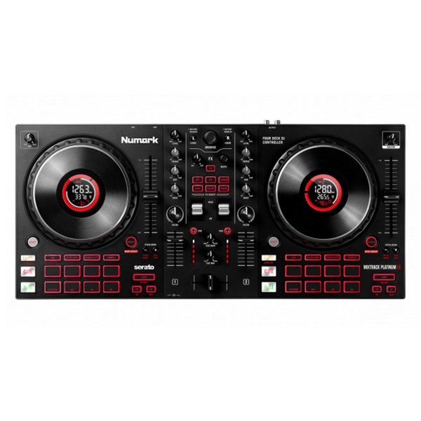 Numark Mixtrack Platinum FX - 4-Deck Advanced DJ Controller with Jog Wheel Displays and Effects Paddles