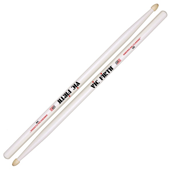 Vic Firth 5BW American Classic 5B Drum Sticks (White)