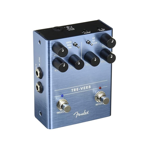Fender Tre-Verb Tremolo/Reverb PedalTremolo and Reverb Effects Pedal, with Stereo I/O and LED-backlit Knobs (234541000)