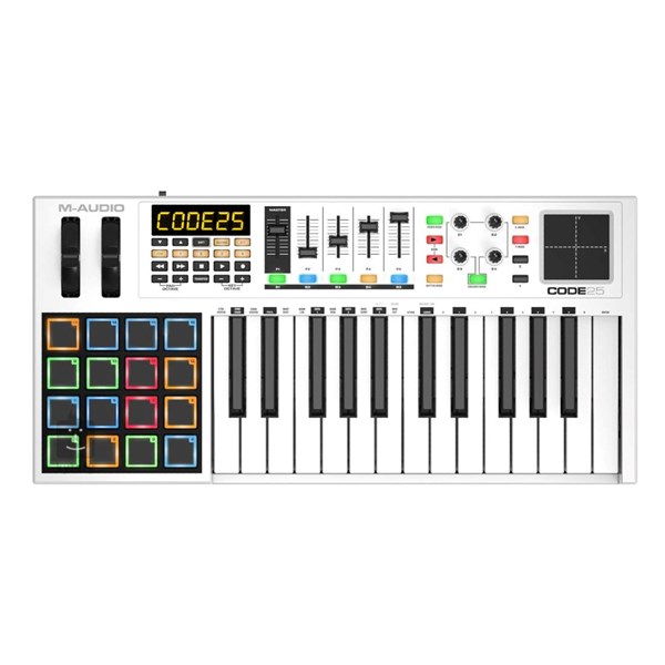 M-Audio Code 25 USB MIDI Keyboard Controller (White)