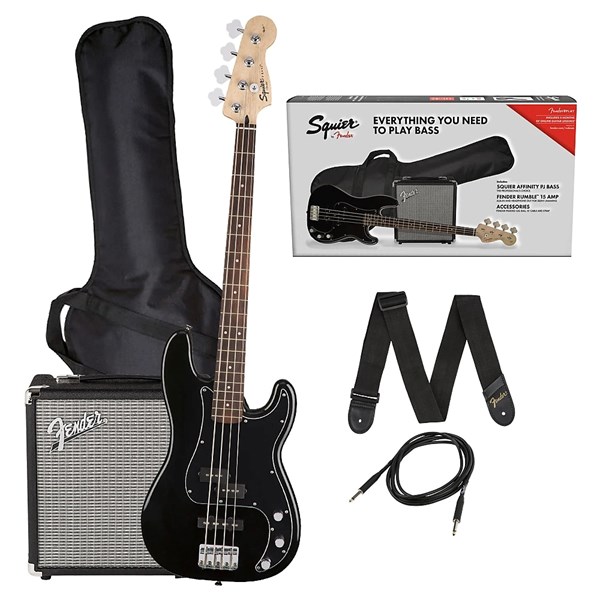 Squier by Fender Affinity Series Precision PJ Bass Guitar Pack Black