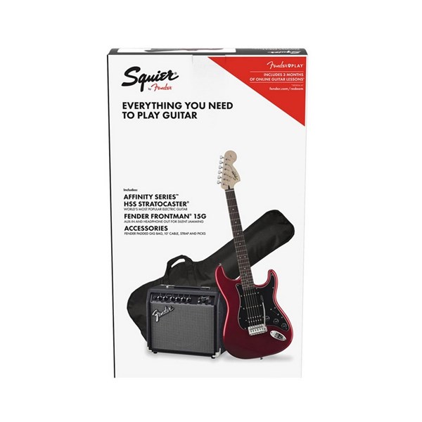 Squier By Fender Affinity Series Stratocaster HSS Pack LRL Candy Apple Red Gig Bag 15G - 230V EU