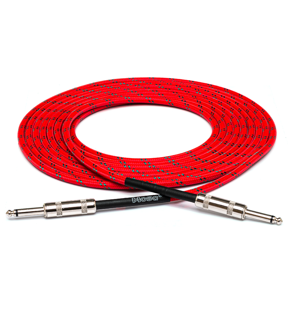 Hosa Technology 3GT-18C3 Series Cloth Guitar Cable (Red)