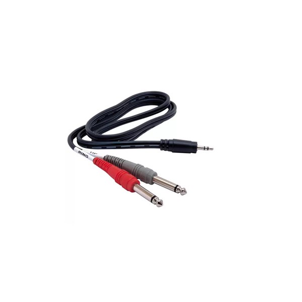 Hosa CMP-153 Cable 3.5 mm TRS to Dual 1/4 inch TS Stereo Breakout  3 ft.