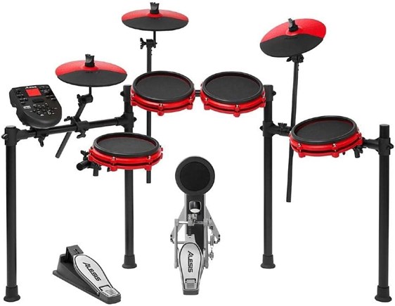 Alesis Nitro Mesh Red Special-Edition 8-Piece Electronic Drum Set