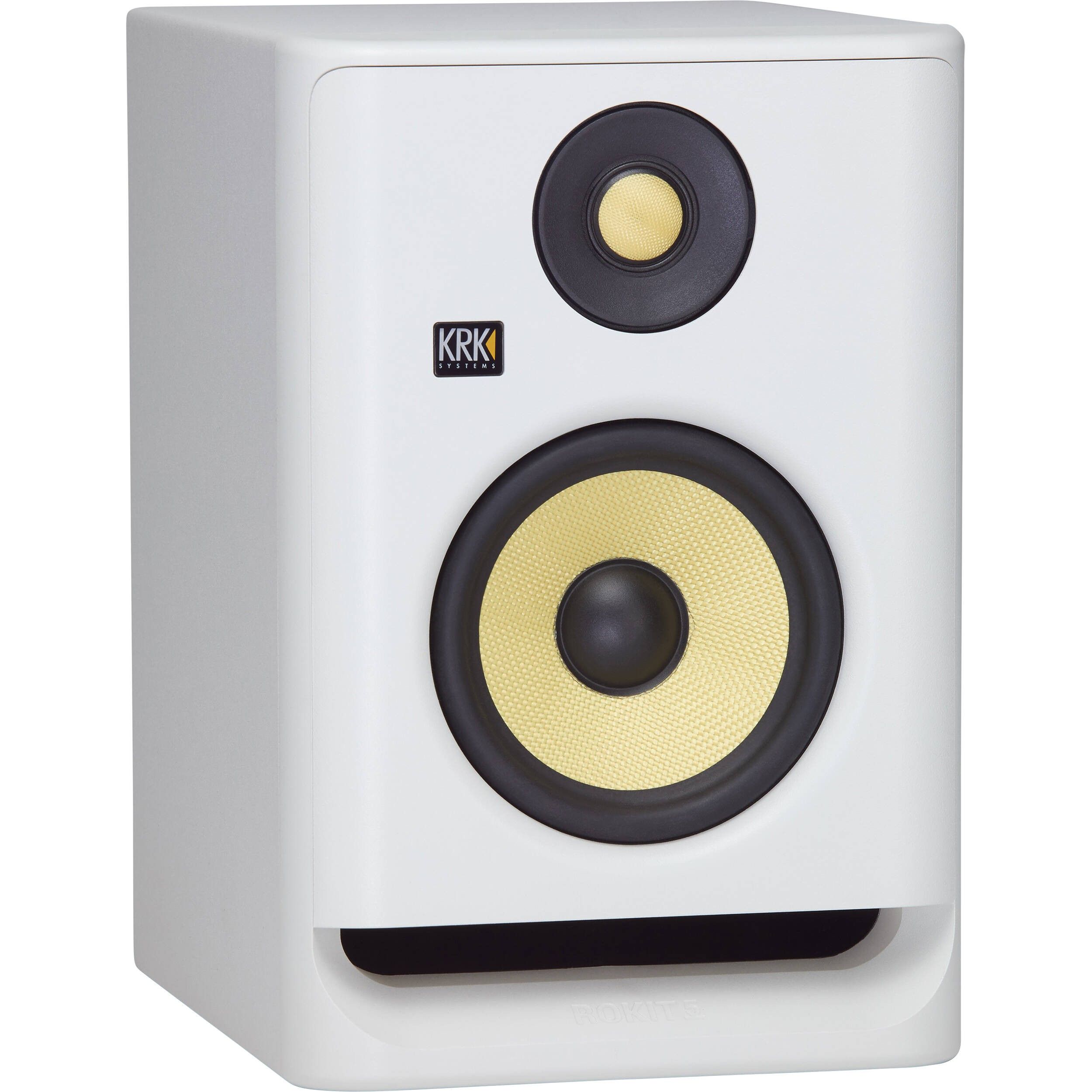 Brink nikkel motivet KRK - ROKIT 5 G4 5 inch Powered Studio Monitor - White Noise Finish- Sold  per piece - JB Music