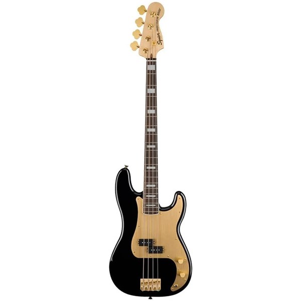 Squier by Fender 40th Anniversary Precision Bass Guitar Vintage Edition - Black & Laurel Gold (0379430506)