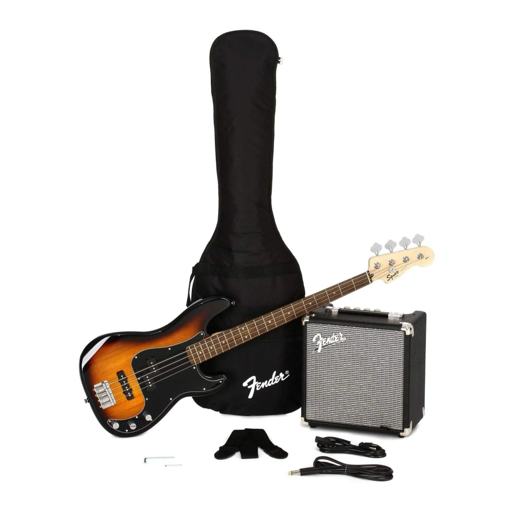 Squier by Fender Affinity Series Precision Bass PJ Pack Brown Sunburst  (371982632) JB Music