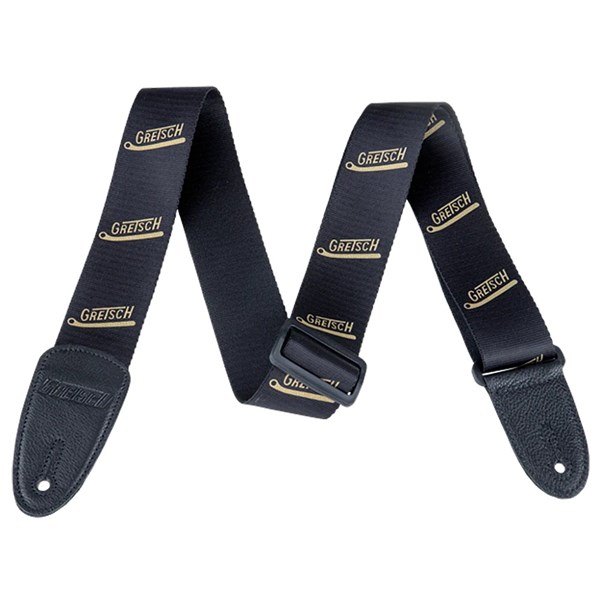 Gretsch Vibrato Arm Pattern Guitar Strap - Black/Gold (9222842002)