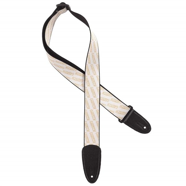 Gretsch Logo Guitar Strap - White/Gold (9224546001)