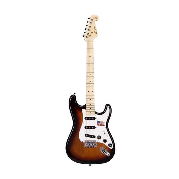 SX Alder Series Semi-Hollow 'ST' Style Electric Guitar (3 Tone Sunburst)