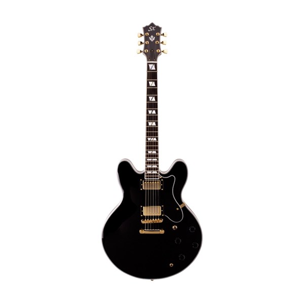 SX GG5/CUS/BK Semi Hollow Acoustic-Electric Guitar (Black)