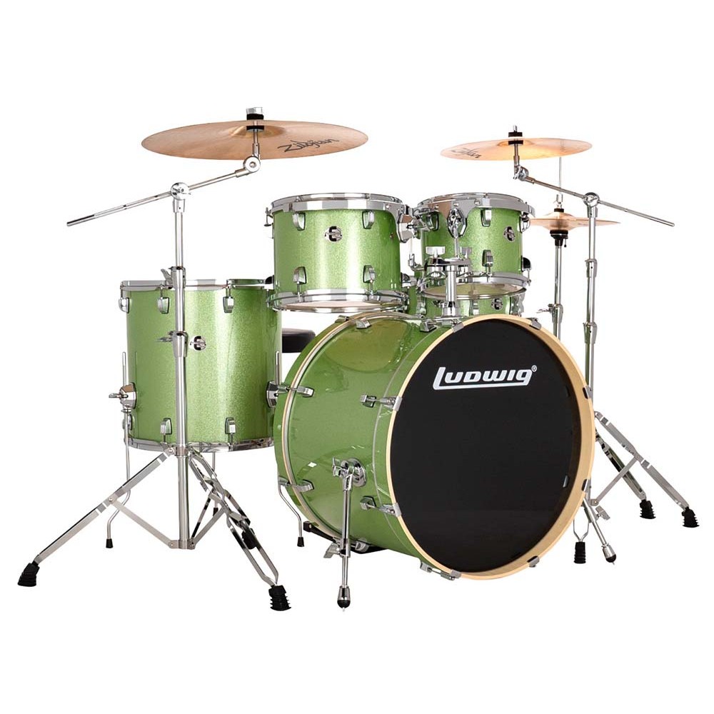 Ludwig LE522018DIR Evolution 5-Piece Drum Set with Hardware (Mint) (Without Cymbals)