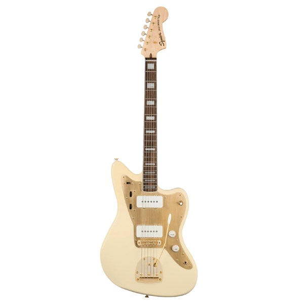 Squier by Fender 40th Anniversary Gold Edition Jazzmaster Electric Guitar - Olympic White (379420505)