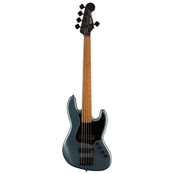Squier by Fender Contemporary Active Jazz Bass HH V 5-String Bass Guitar - Roasted Maple Gunmetal Metallic (370461568)