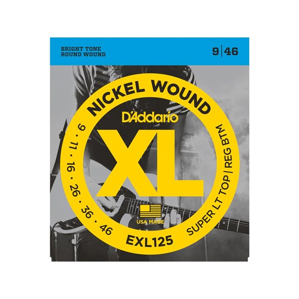 D'Addario EXL125 XL Nickel Wound Super Light Electric Guitar Strings (9-46)