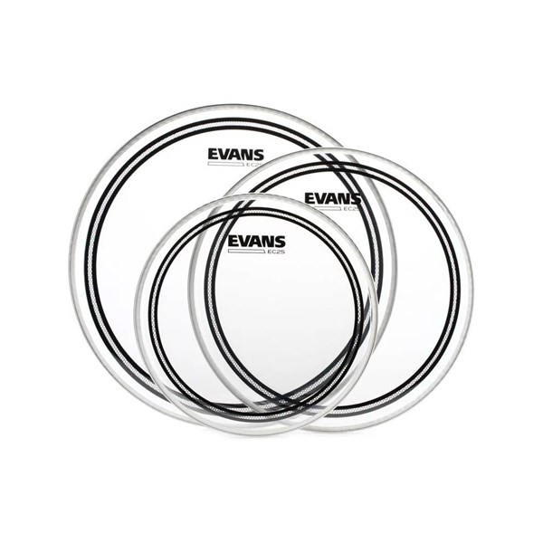 Evans EC2 Fusion Tom Pack Drum Heads (ETP-EC2SCLR-F) - Clear (10 / 12 / 14 inch)