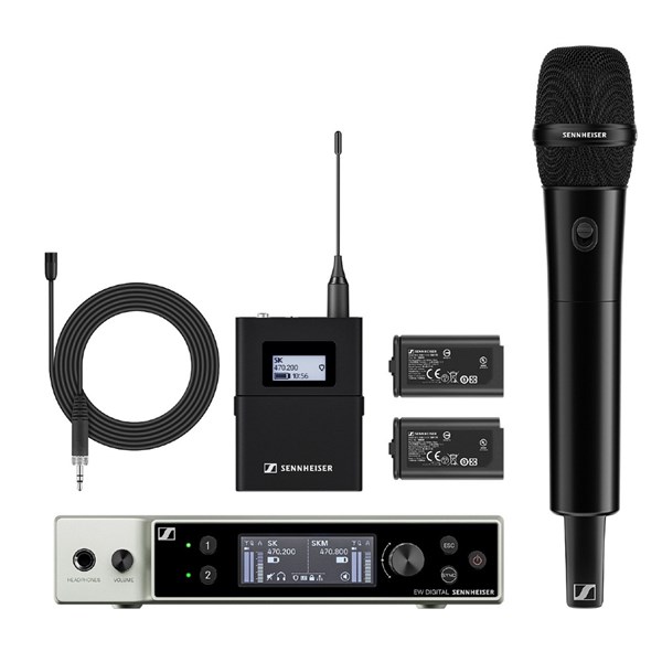 Sennheiser EW-DX MKE 2-835-S SET (Q1-9) Dual-Channel Digital Combo Set Wireless Handheld Microphone System