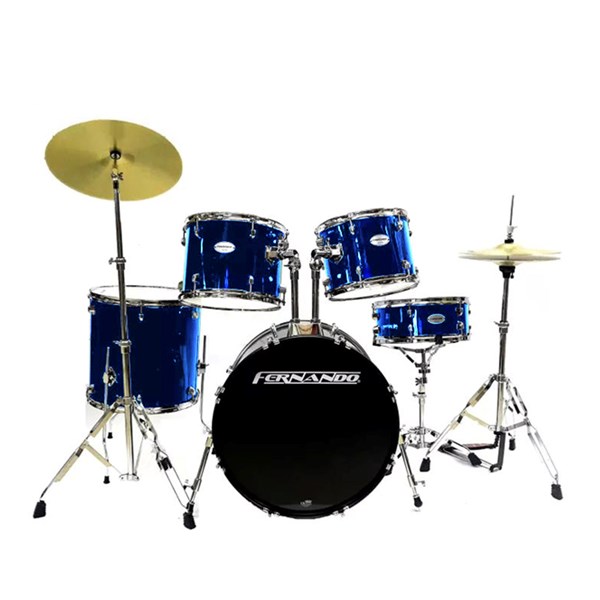 Fernando JBP1765 Drum Set with Hardware and Cymbals (Blue)