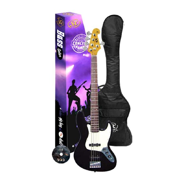 SX SJB62+/5/BK 5-String JB Bass Guitar (Black)