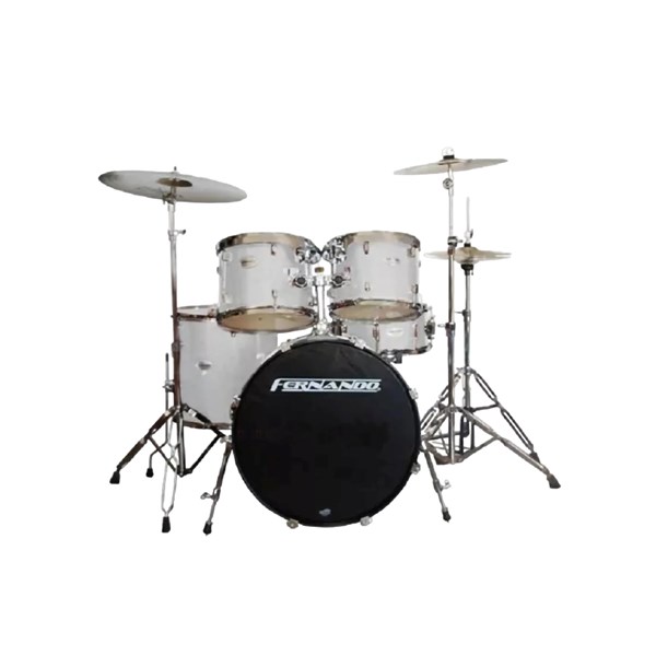 Fernando JBP1765 Drum Set with Hardware and Cymbals (Silver)