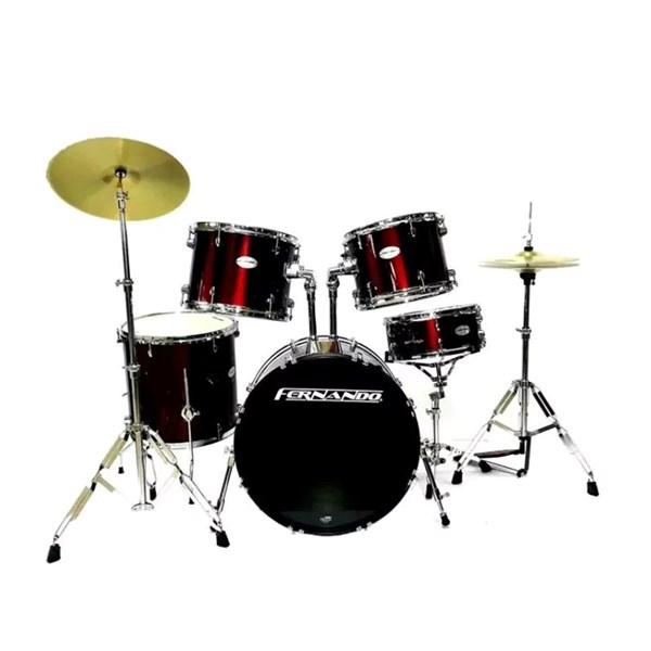 Fernando JBP1765 Drum Set with Hardware and Cymbals (Wine Red)
