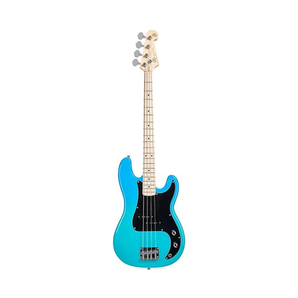 SX SBM2/BG Precision Bass Guitar with Bag (Blue Glow)