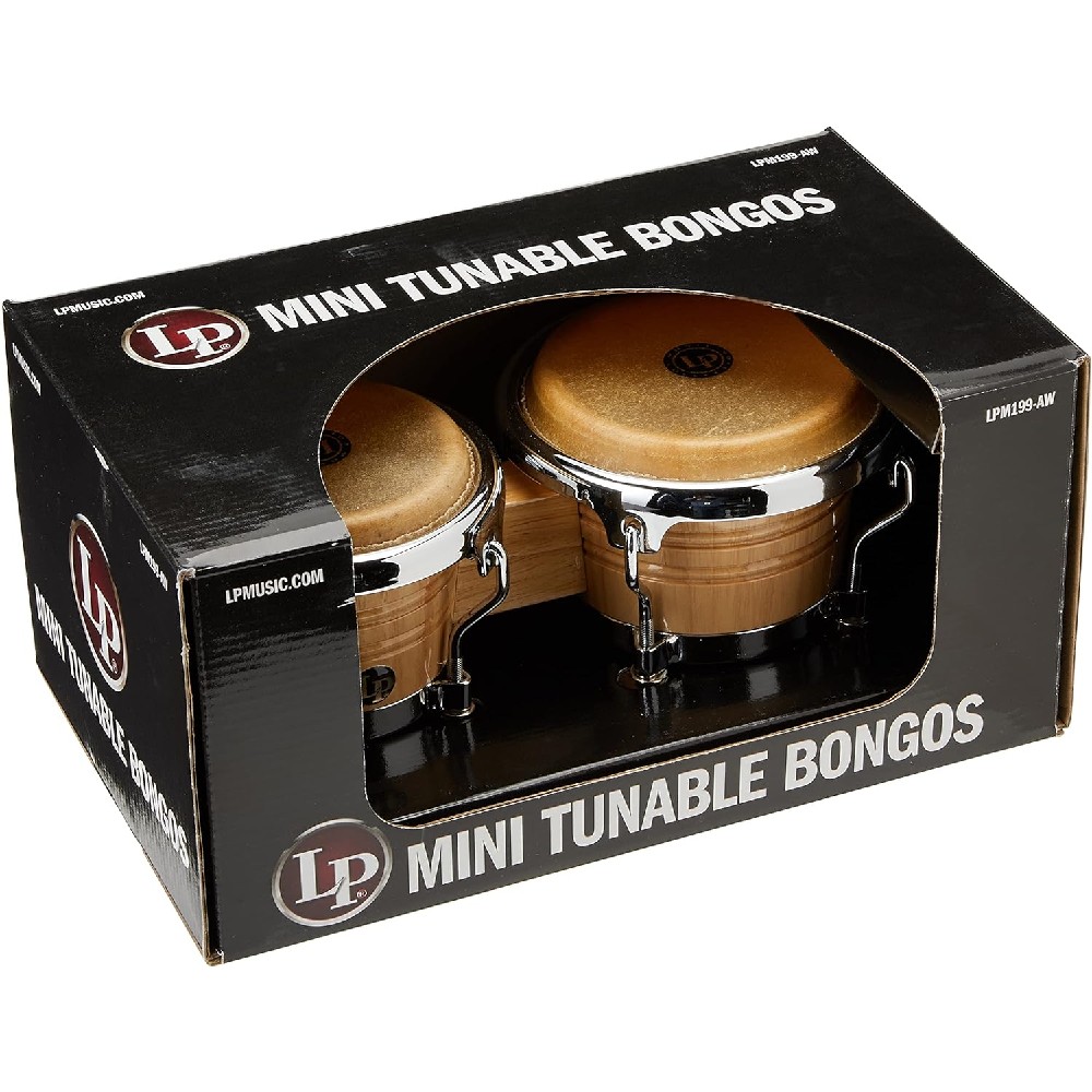 LP LPM199AW Miniature Collection Mini Tunable Bongos (Natural) JB Music