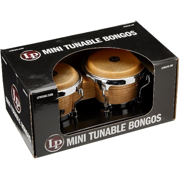 LP Latin Percussion LPM199-AW Miniature Collection Mini Tunable Bongos Natural