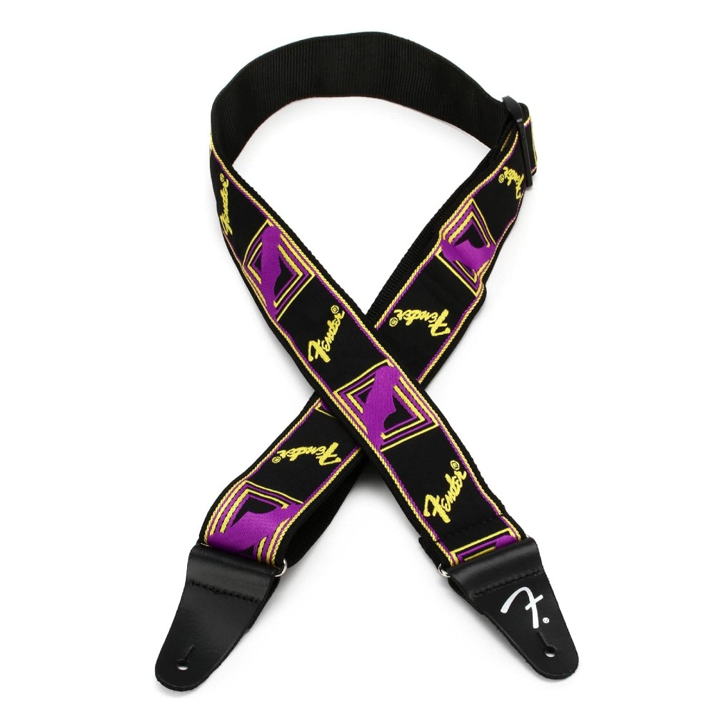 Fender Neon Monogrammed Guitar Strap (Purple / Yellow)