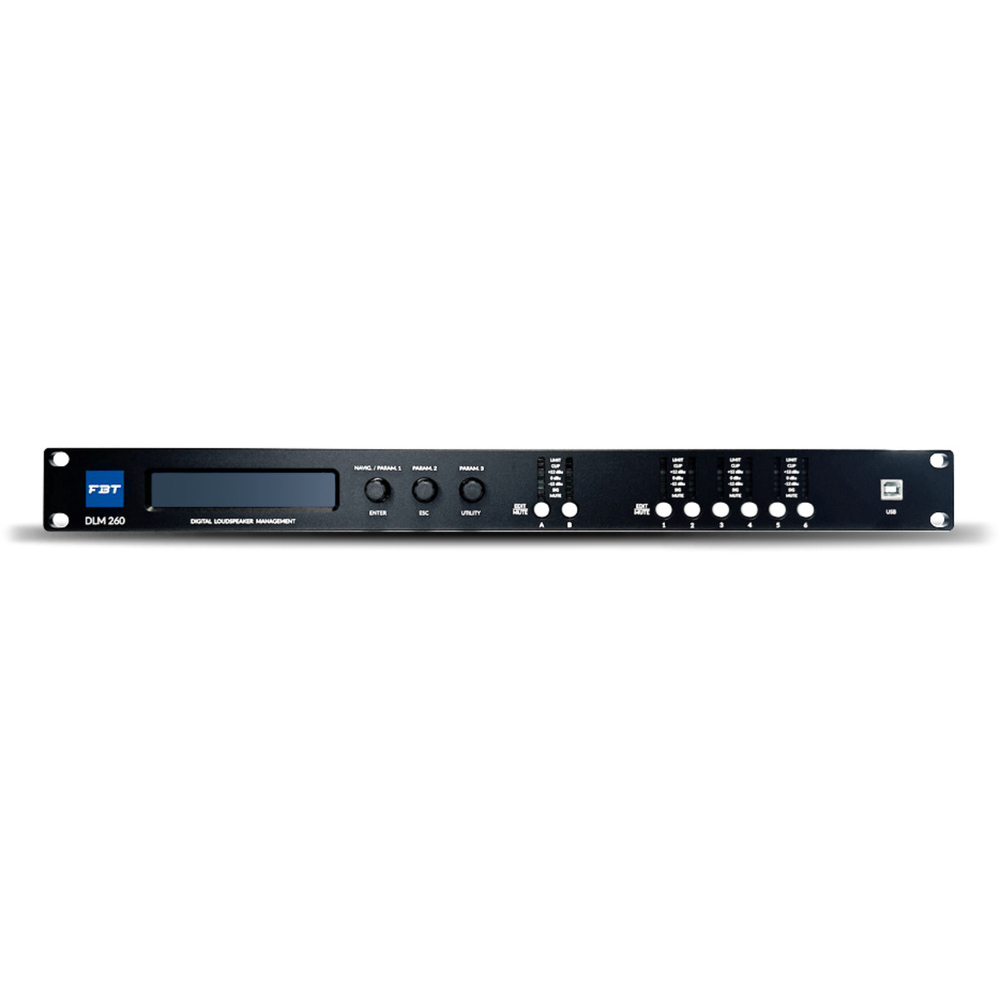 FBT DLM-260 Rackmount Digital Loudspeaker Management Processor 2-in/6-out Rackmount
