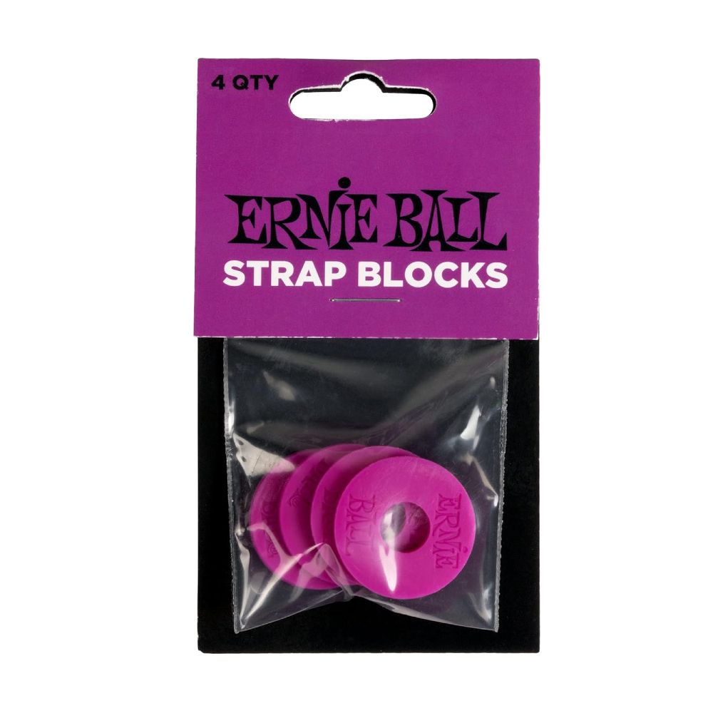 Ernie Ball 5618 Guitar Strap Blocks 4pk (Purple)
