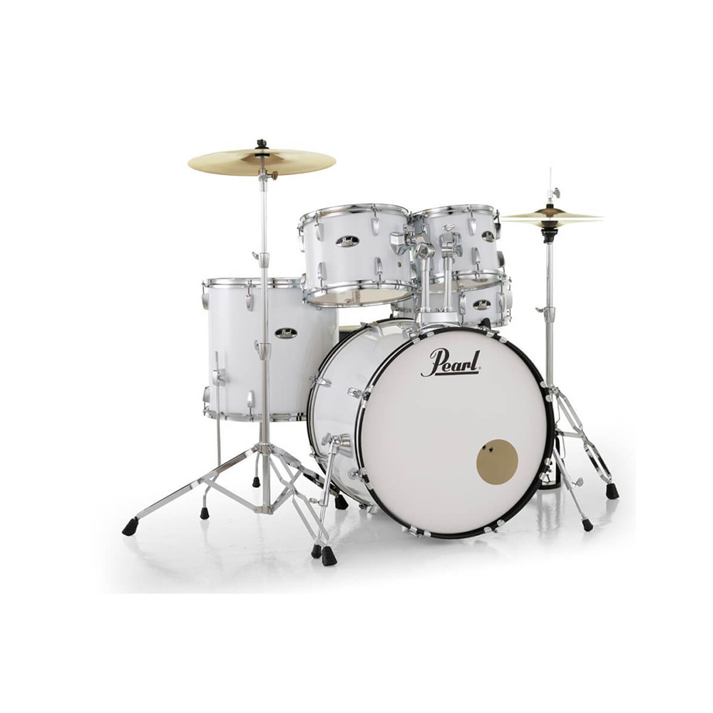 Pearl RS525SC/C Roadshow 5-Piece with Hi-hat and Crash ride Cymbals Drumset (#33 Pure White)