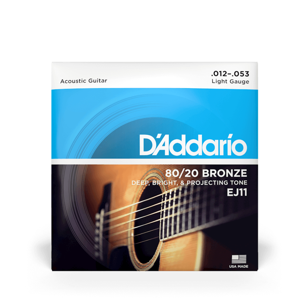 D'Addario EJ11 80/20 Bronze Acoustic Guitar Strings (.012-.053 Light)