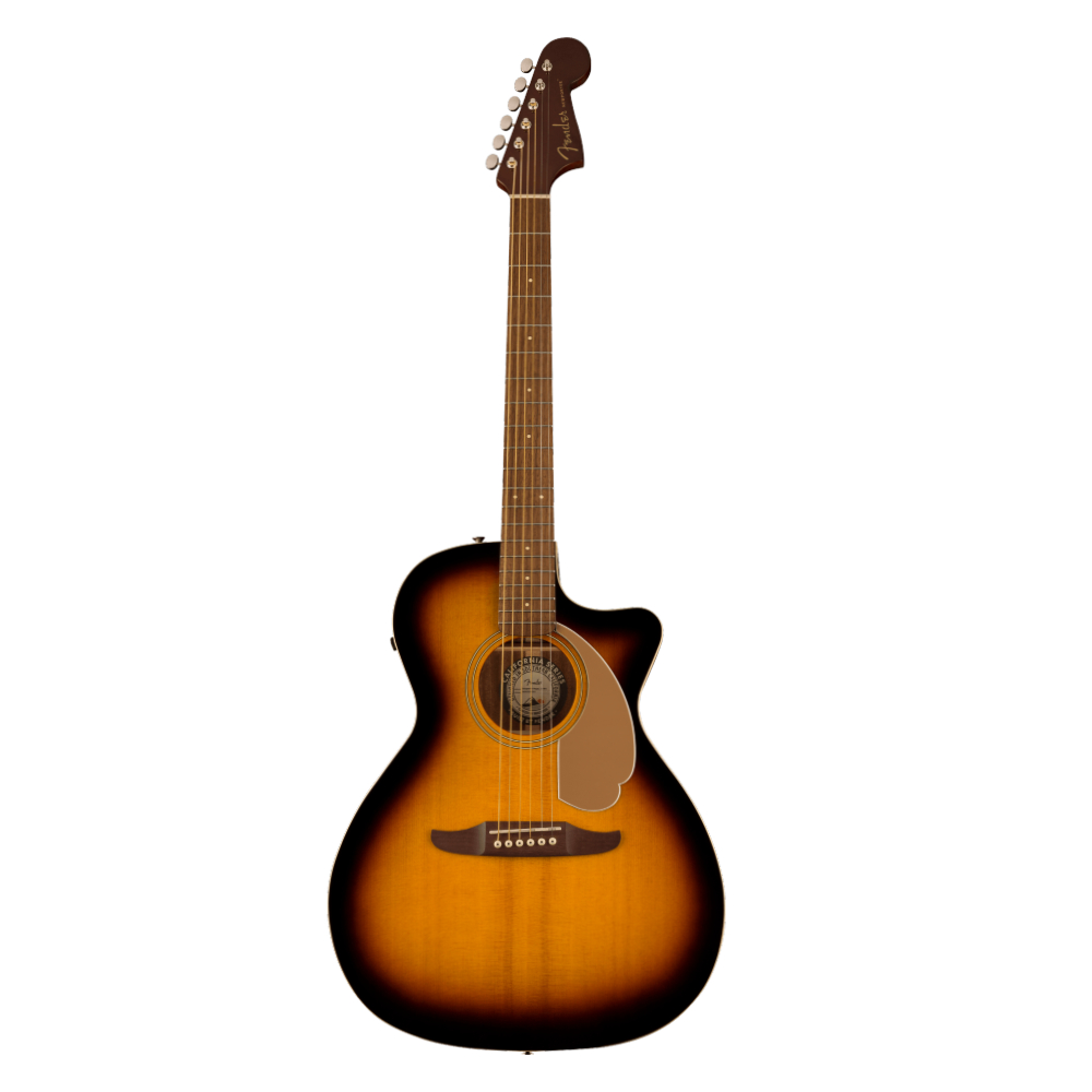Fender Newporter Player Acoustic Guitar - Walnut Fingerboard / Gold Pickguard / Sunburst (970743503)