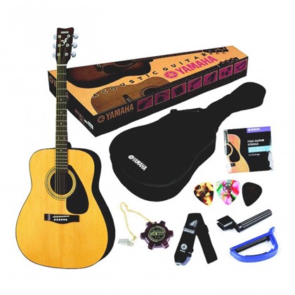 Yamaha F-310P Acoustic Guitar Package with Gig Bag , Pitch Pipe, String Set, Strap, String Winder, Capo and Picks