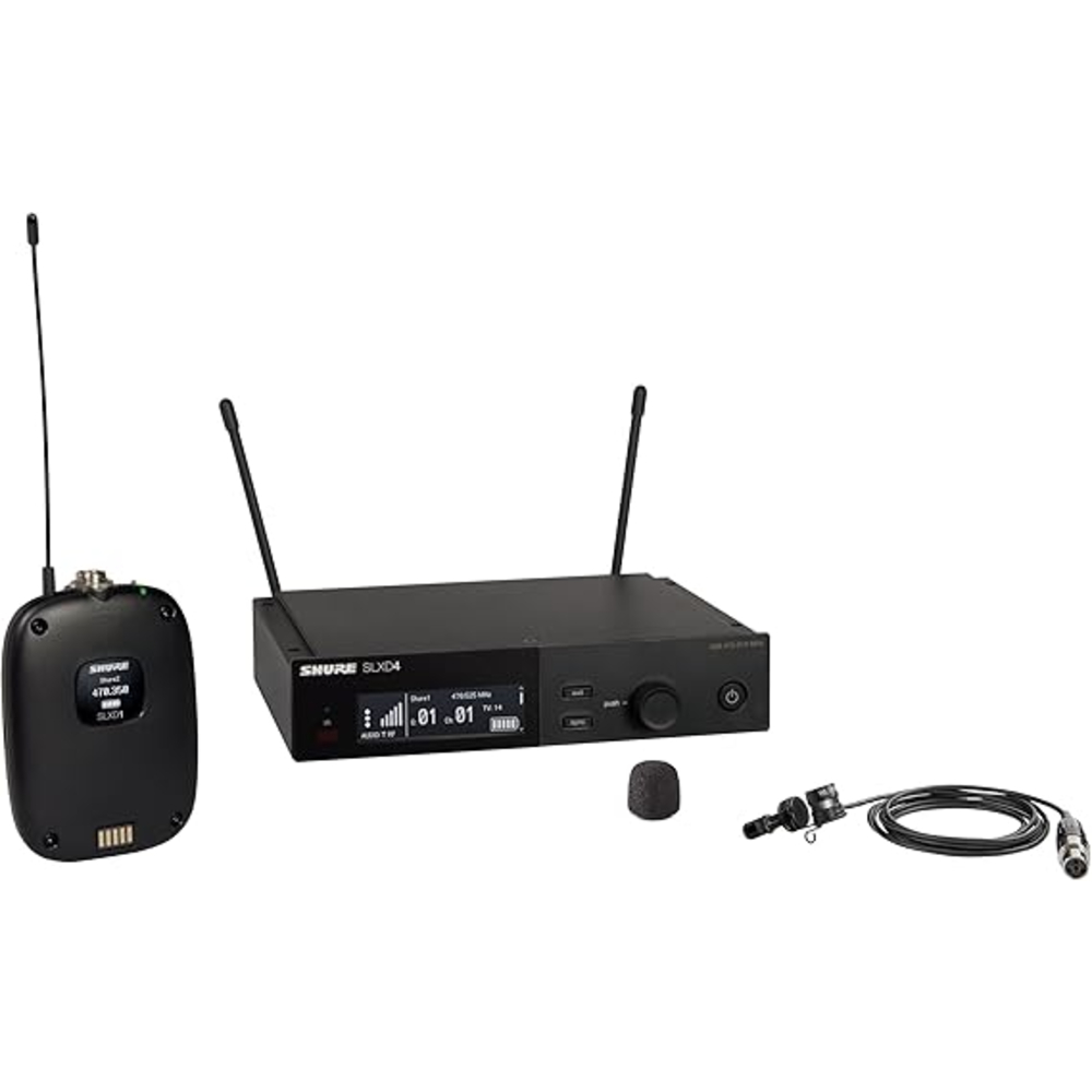 Shure SLXD14A/85M-L57 Wireless System with SLXD1 Bodypack Transmitter and WL185 Lavalier 650-694MHZ Microphone