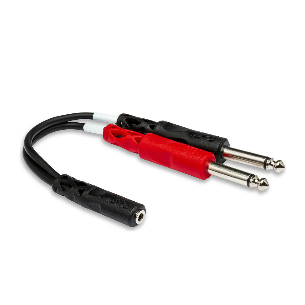 Hosa YMP-434 Stereo Breakout Cable 3.5mm TRS Female to Left and Right 1/4-inch TS Male