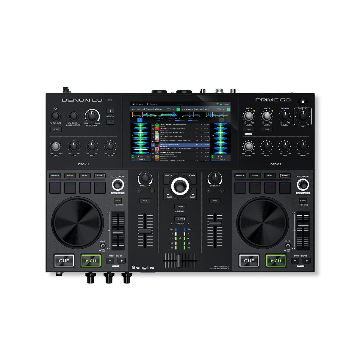 Denon DJ 2-Deck Rechargeable Smart DJ Console with 7-inch Touchscreen